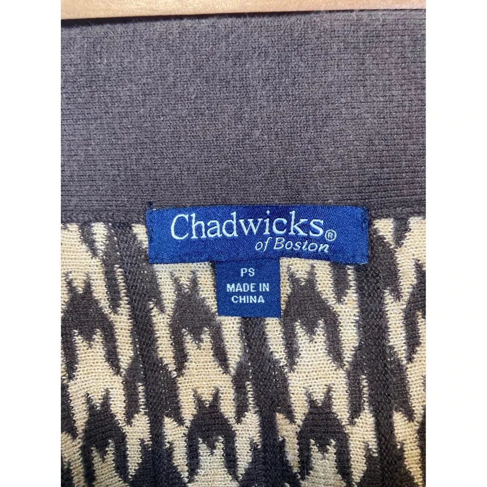 Chadwicks‎ of Boston Houndstooth Pleated Knit Skirt Women Petite Small Brown Tan